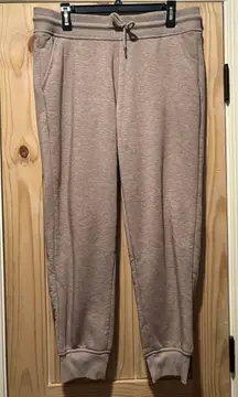 Member's Mark Women's Jogger Pants Sherpa Fleece Lined Soft Relaxed Fit Pant Tan