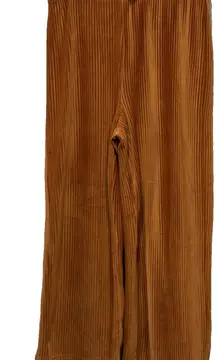 BP Womens Ribbed Velour Pants XS Wide Leg Crop Stretch Orange-Brown Y2K 70s Boho
