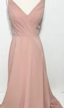 Sorella Vita Classic Lace-Up Back Chiffon Bridesmaid Dress Gown Pink Size 12