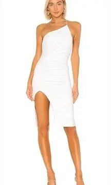 Superdown Brynn Ruched Midi Dress in White