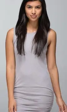 Lululemon In The Flow Ruched Dress in Heather Medium Gray