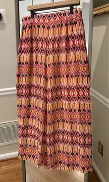 C Est 1946 Women's Orange Geometric Wide Leg Rayon - Large