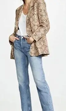 Anine Bing | Madeline Python Double Breasted Snake Print Blazer XS