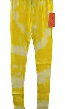 La Detresse Yellow Tie‎ Dye Thermal Legging Size Large New