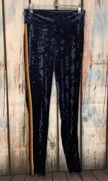 Aerie  Dark Blue with Stripes Velvet Leggings Sz M