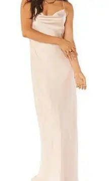 Show Me Your Mumu Tuscany Maxi Slip Dress in Champagne Luxe Satin size XS