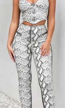 Pearl Snake Print Pants