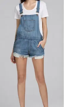 Hudson Denim Florence Shortalls Womens Small Blue Casual Jean Overalls Summer