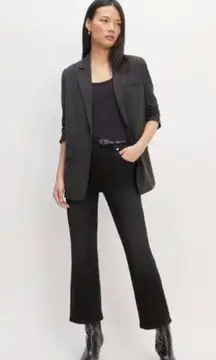 NWT Everlane The Kick Crop Flare Jeans in Black Size 27