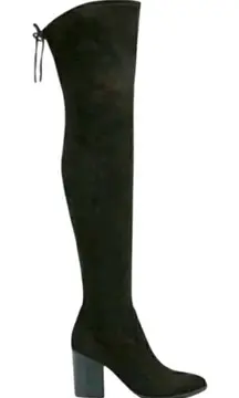 Marc Fisher Black Suede Over The Knee Boots Size 5 Heel Size Zip