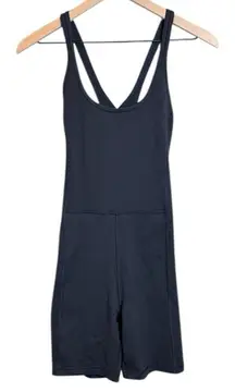 Aritzia TnAction Surge Romper Size‎ Medium Black One Piece Shorts Comfort Tight