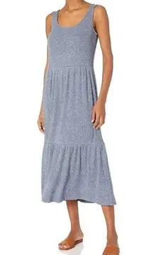 Anthropologie Daily Ritual  Heather Blue Jersey Knit Midi Sleeveless Dress Medium