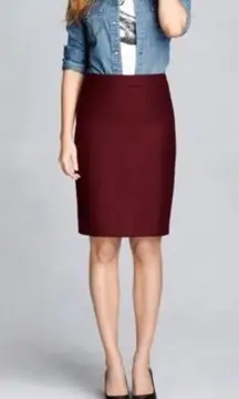 J. Crew Burgundy Wool No. 2 Pencil Skirt Size 10