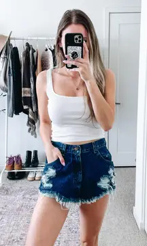 Lee Vintage  Cut off Distressed High Waisted Denim Shorts