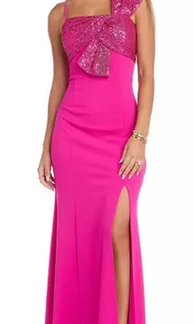 Morgan and Co One-Shoulder Sequin maxi Dress room formal homecoming Barbie