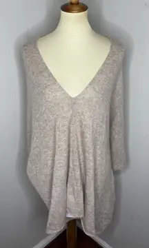 In2 By Incashmere Womens One Size 100% Cashmere Topper Poncho Heather Brown