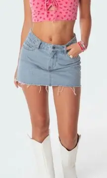 Edikted Low-Rise Denim Skirt
