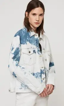 ALLSAINTS Sage Oversized Bleach Detailed Denim Jacket Women’s XS/S