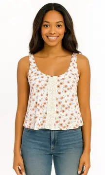 LA hearts Floral n lace crop top