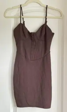 Brown Corset Mini Dress