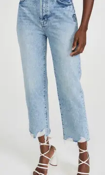 Pistola Cassie Cropped Raw Hem Distressed Hem Straight Leg Jeans 26 P6323TRI-BAJ