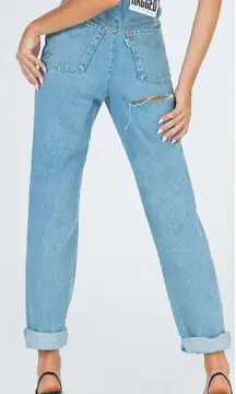 NEW Ragged Priest Butt Cut Jeans in Light Blue Denim Womens 26 Straight Leg