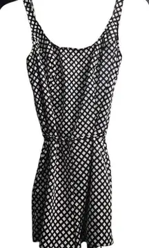 Jantzen Black and White Checkered‎ Summer Swim Dress with Tie Belt Size 12