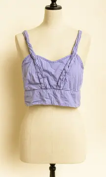 Zara Basic Lavender Ruffle Crop Top Size M (Runs Small)