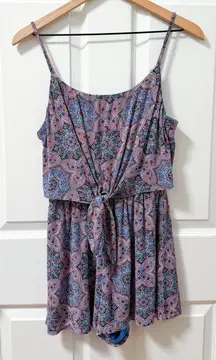 Purple pink boho bohemian mandala patterned romper fall cute medium casual