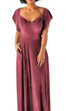 Kennedy Blue Evelyn Rosewood Dress Women's 4 Velvet A-line Bridesmaid Wedding‎