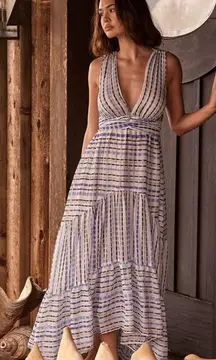 MISA Los Angeles Dominika Tiered Chiffon Maxi Dress NWT XS