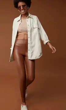 OFFLINE By Aerie Real Luxe Faux Leather Legging in Horizon Brown‎ Size Medium