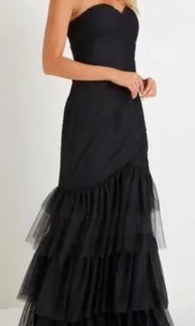 Lulus Black Formal Pleated Dress