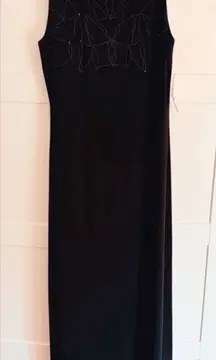 Evan Piconne Long Formal Dress in Black Size 10 NWT Beaded details