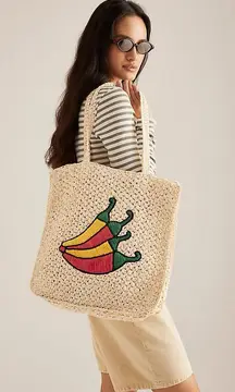 Anthropologie farmers market peppers tote NWT