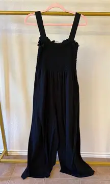 Women’s Roxy black smocked stretchy jumpsuit large