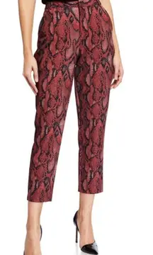 L’AGENCE Ludivine Cropped Trouser in Red Snakeskin Print Size 2 NWT