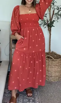 Vici floral dress in rust