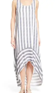 Striped High Low Maxi Dress