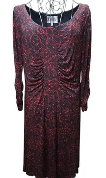 Julian Taylor ELEGANT SUIT Red and Black Long Sleeve Dress