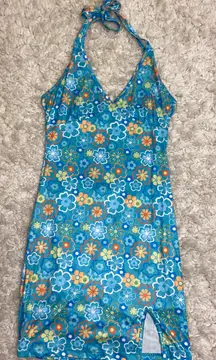 Romwe Funky Flower Halter Dress