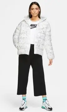 Nike Sportswear Puffer Jacket Marbled Look Grey White Size M, NEW (Sold Out)