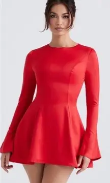 HOUSE OF‎ CB &#x27;Sacha&#x27; Red Satin Mini Dress NWOT XS