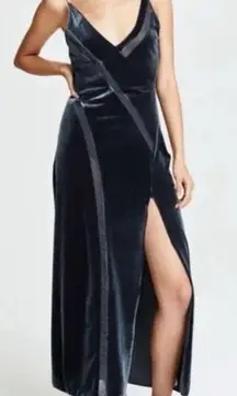 Free People Intimately Women Spliced Velvet Maxi Dress Jade size M