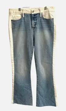 FRAME Denim Le Crop Mini Boot Jeans Color- Block in Olin Size 29