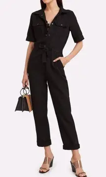 FRAME Denim Belted Cotton & Linen Jumpsuit | Size XS