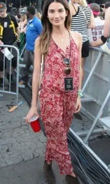 💕ISABEL MARANT💕 ETOILE Seth Jumpsuit Red Floral Print 38 Sleeveless Boho Chic