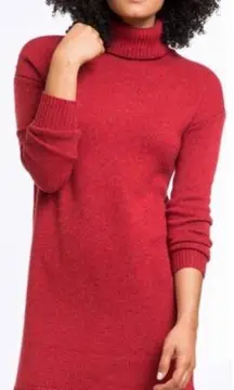 Marine Layer Red Turtleneck Sweater Dress Size XS Wool Cashmere Knit Cozy Chic
