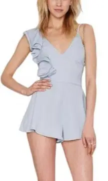 Shoulder Ruffle Romper