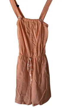 New‎ Fashion Creation Romper Vintage 70s Medium Orange Sleeveless Drawstring